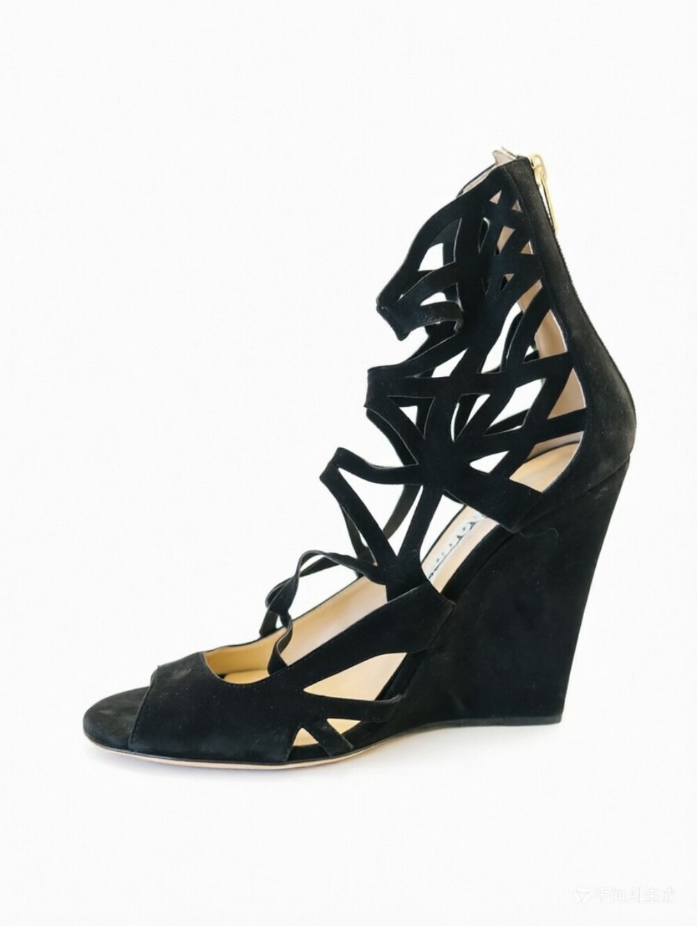 Jimmy Choo black suede wedge sandals i